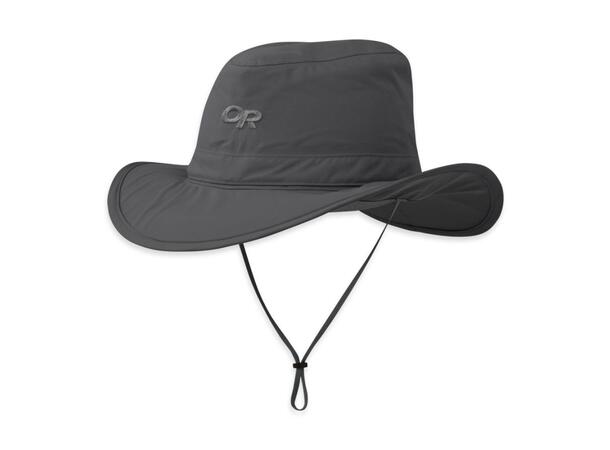 OR Ghost Rain Hat Sort L Hatt med avtagbart GORE-TEX® trekk.